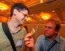 Matt Tiscareno (Cornell) and Doug Hamilton (UMD) puzzle over an eccentric warped disk.